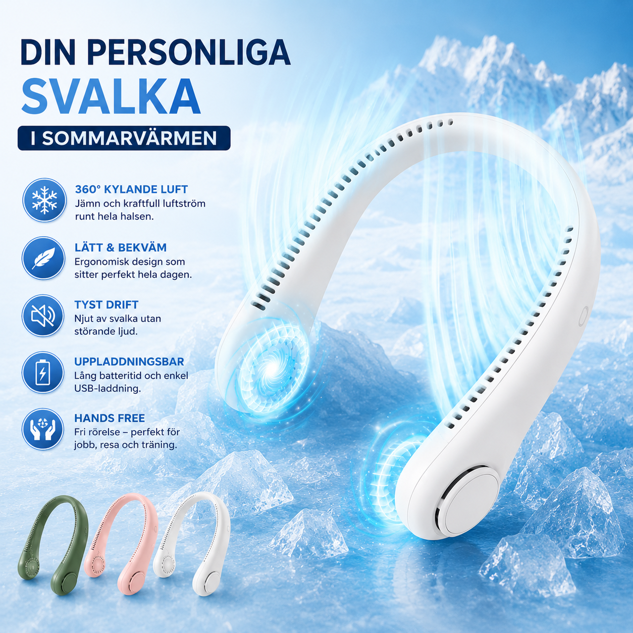 NordBreeze™ – Uppladdningsbar Halsfläkt