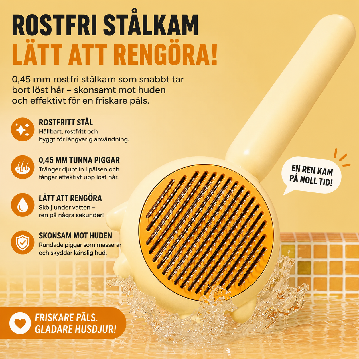 FurEase™ – Självrengörande Pälsborste för Hund & Katt