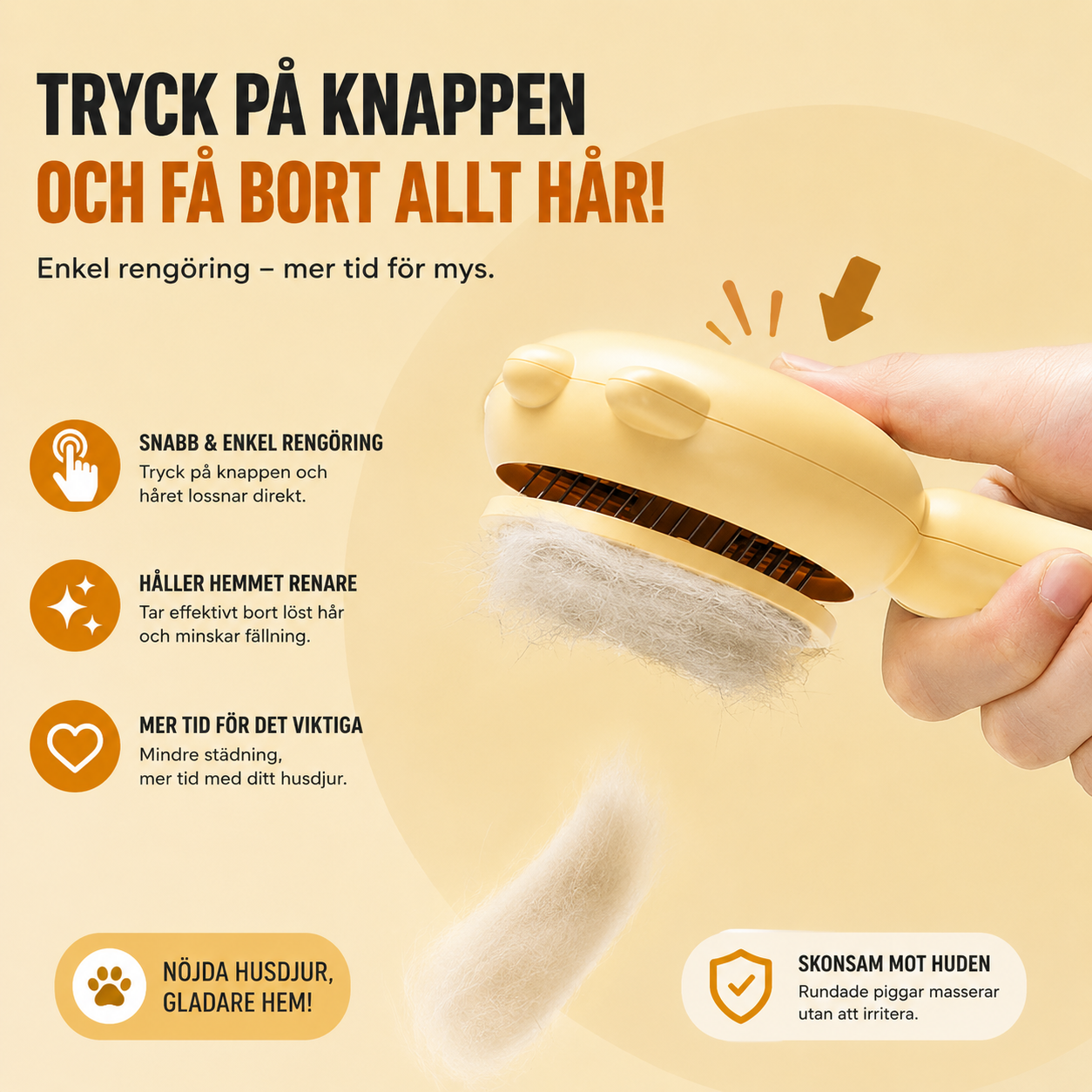 FurEase™ – Självrengörande Pälsborste för Hund & Katt