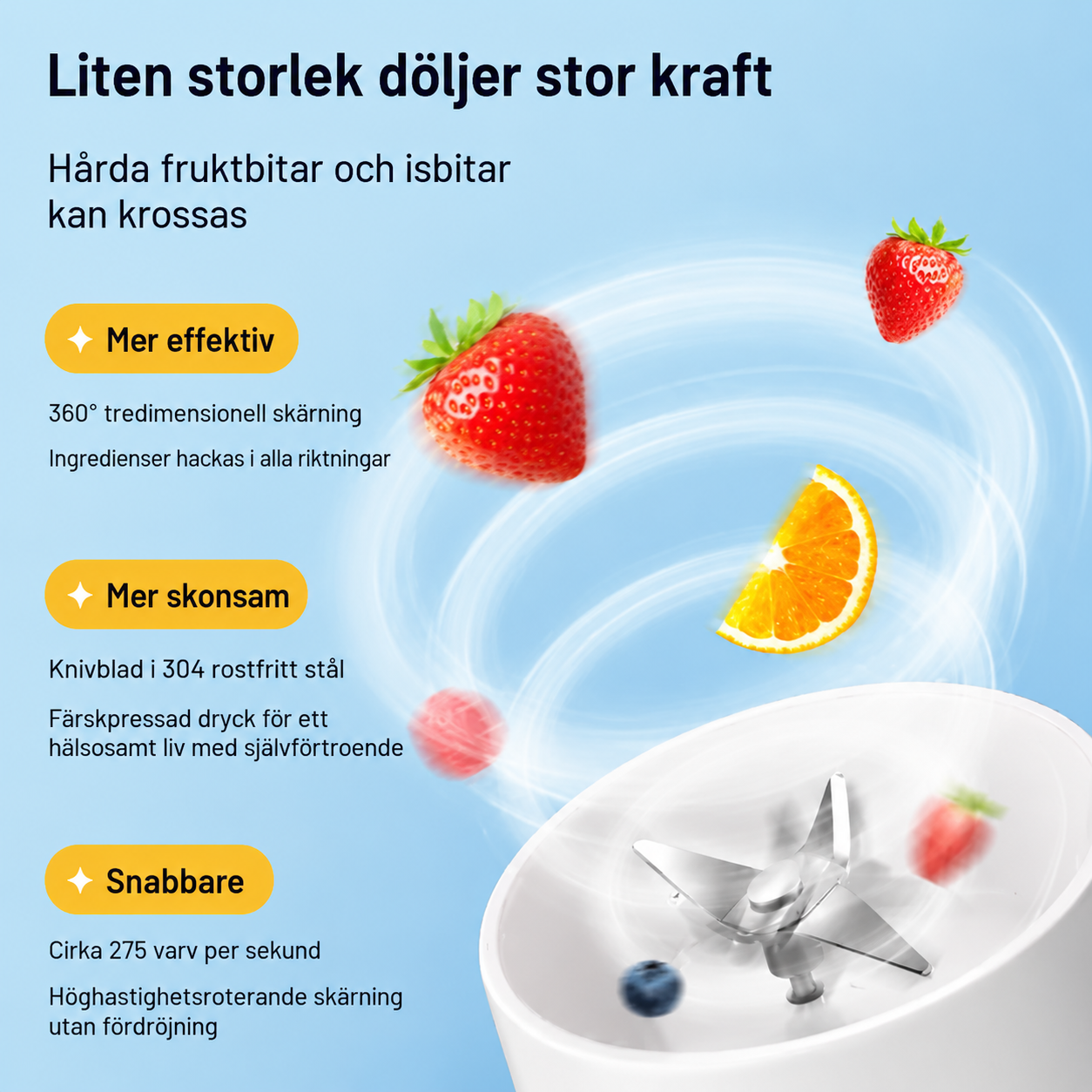 Portabel Juiceblender – Smoothie Mixer för Frukt & Grönsaker