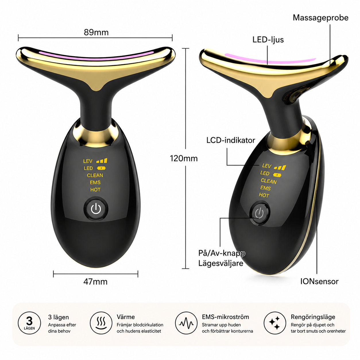 EMS Thermal Luxe Neck Massager – stimulerar blodcirkulation och ger fastare hud