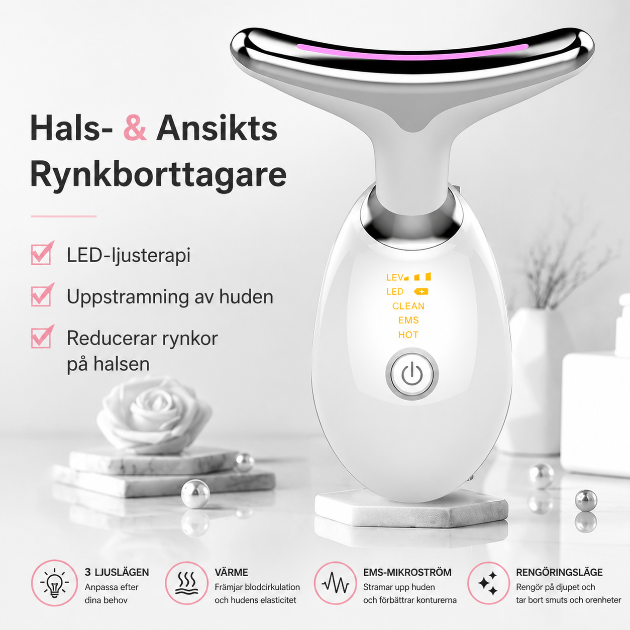 EMS Thermal Luxe Neck Massager – stimulerar blodcirkulation och ger fastare hud