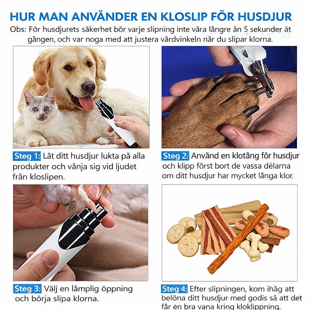 Elektrisk kloslip för husdjur – Hund & katt
