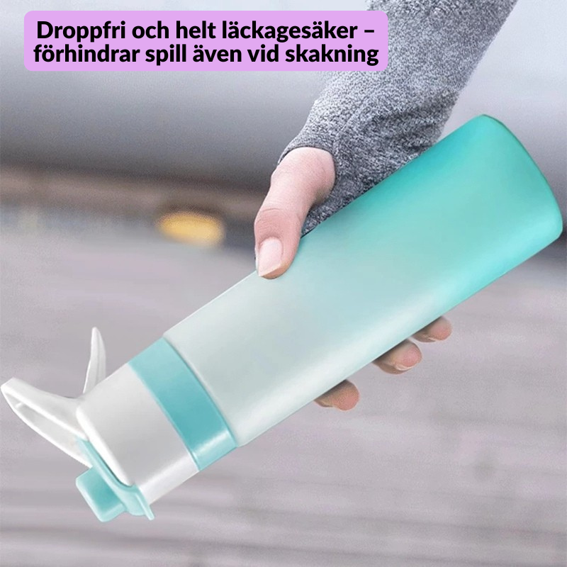 Sportflaska med mist-spray – perfekt för gym, utomhusaktiviteter och resor