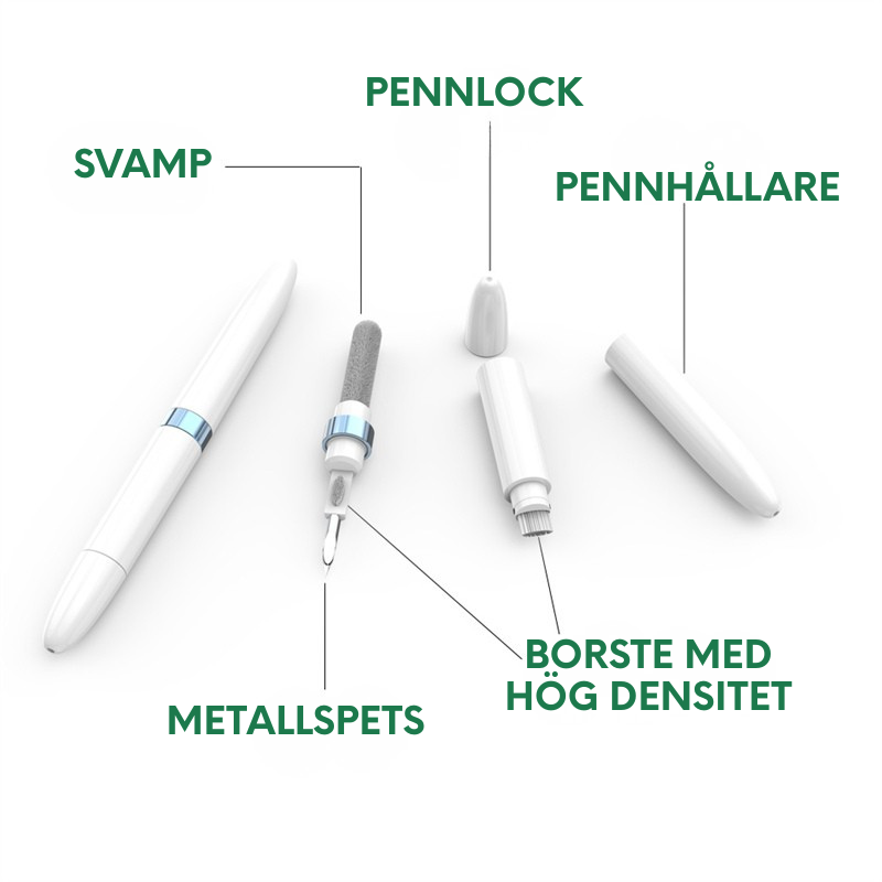 Proffsig 3-i-1 Rengöringspenna för AirPods, Hörlurar & Tangentbord